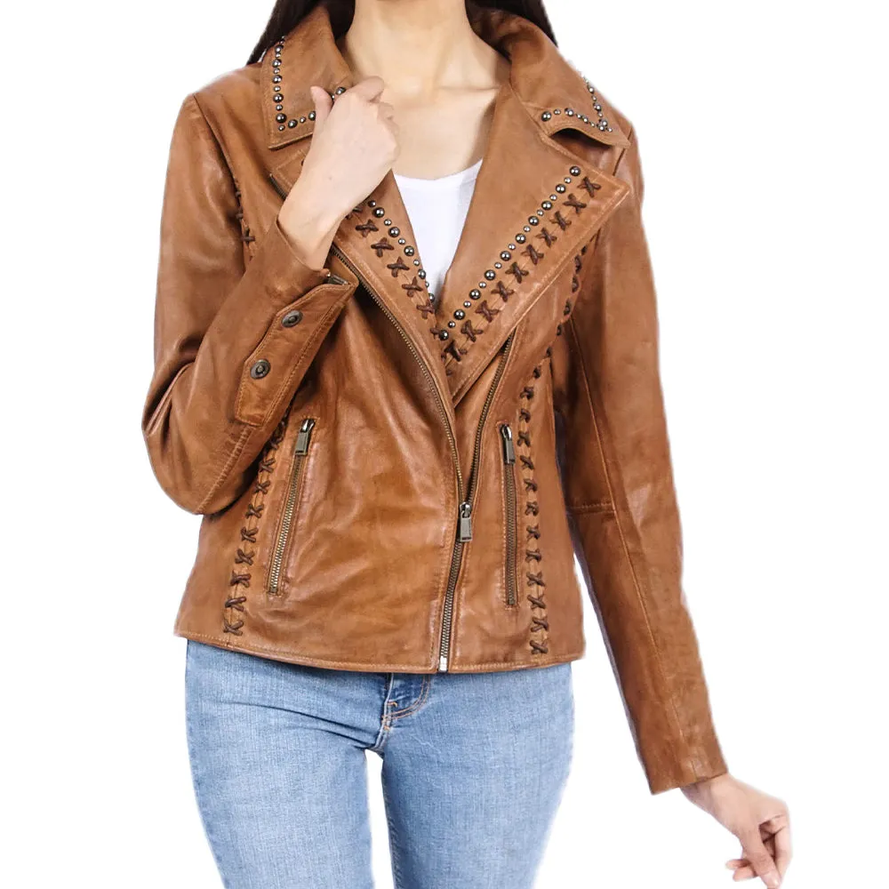 Sasha Asymmetrical Zip Sasha Leather Jacket