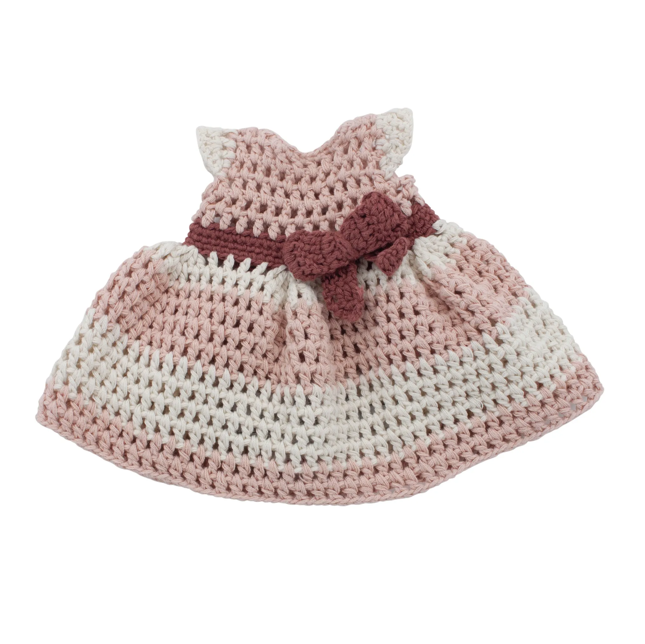 Sebra, Dolls Dress, Crochet Blossom Pink