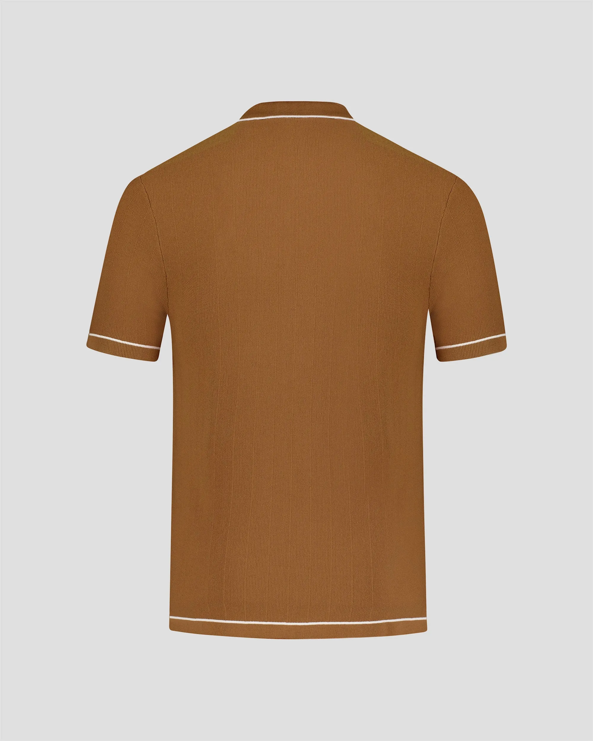 SG Knit Polo - Tipped Brown