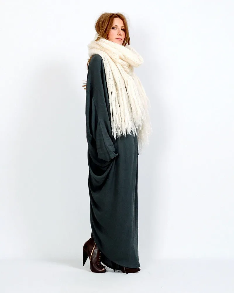 Shaggy Mohair Fringe Scarf