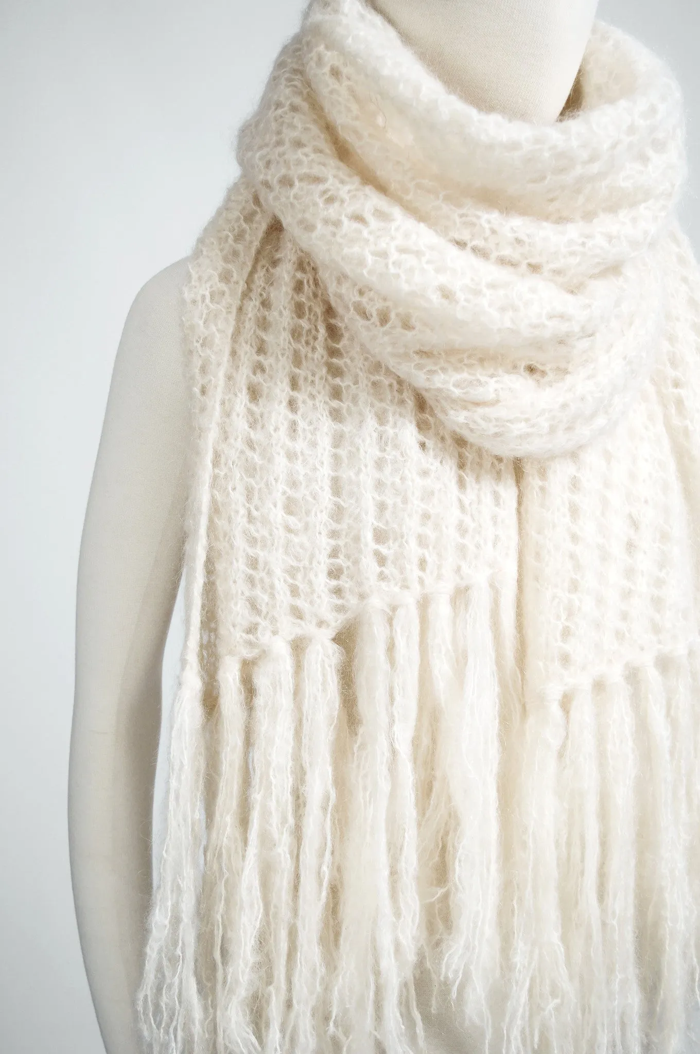 Shaggy Mohair Fringe Scarf