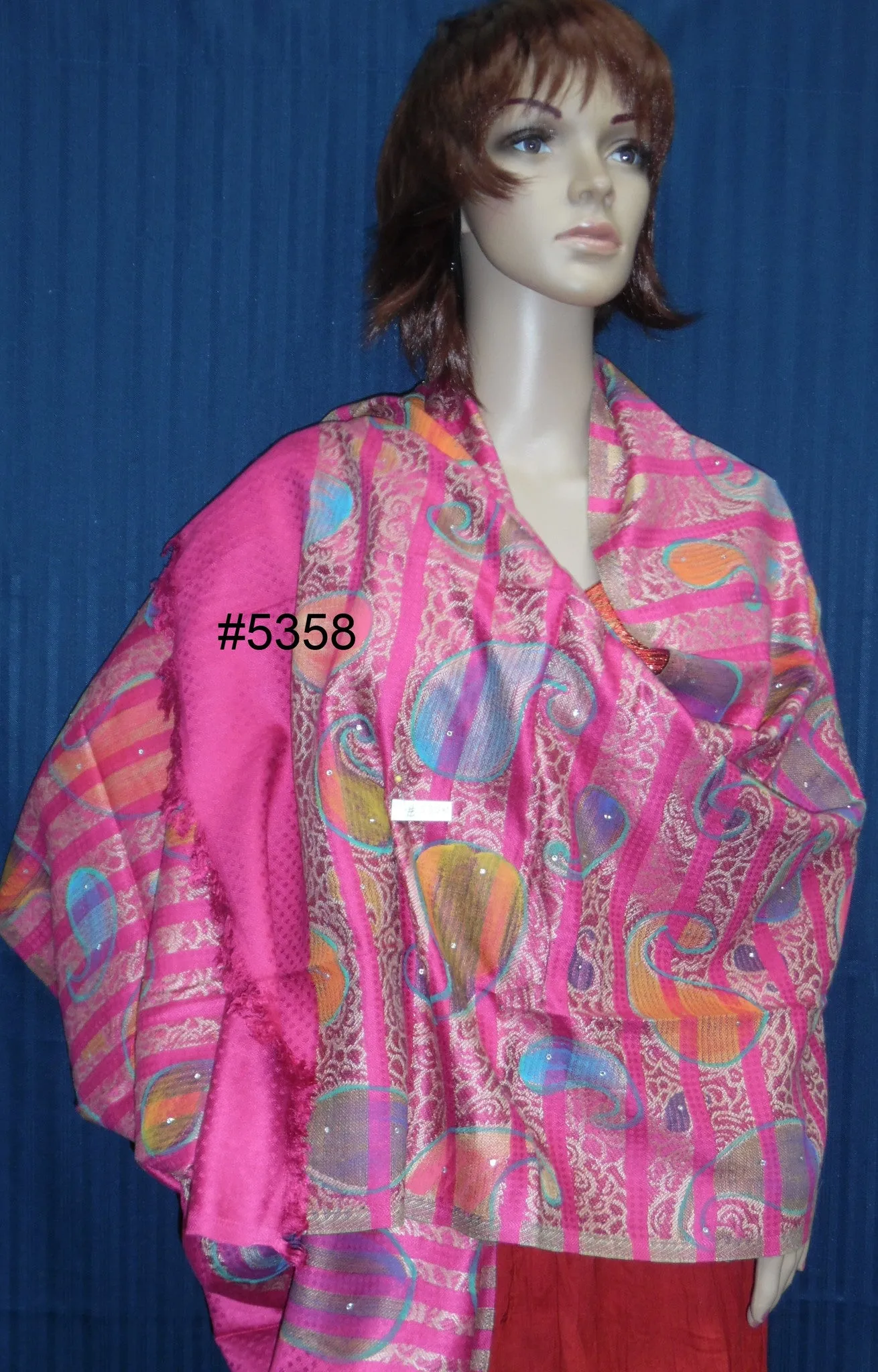 Shawl 5358 Pashmina Angora Kashmiri Winter Wear Shawl Wrap Shieno Saris