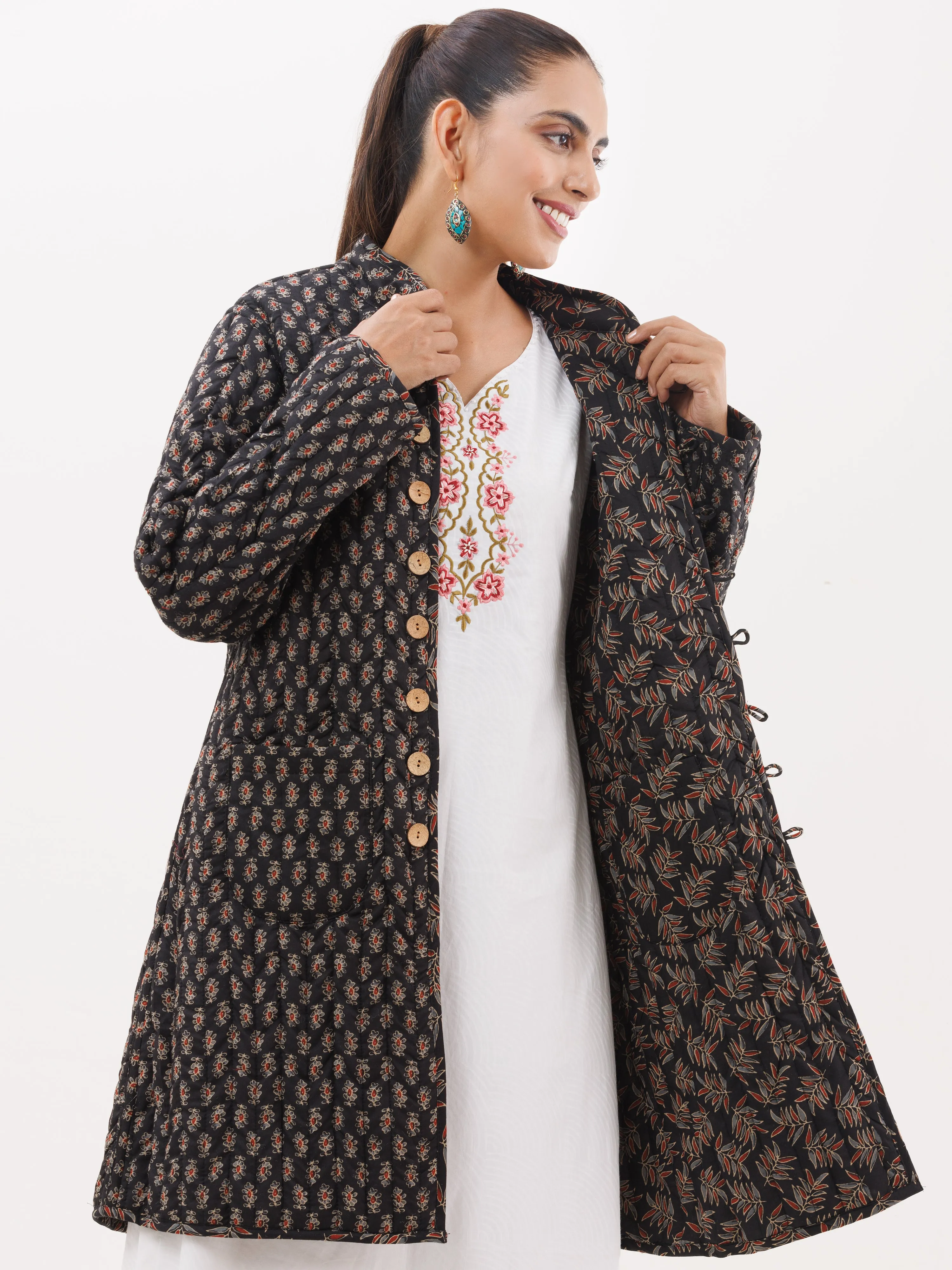 Shishir Tanvi Ajrakh Quilted Reversible Jacket