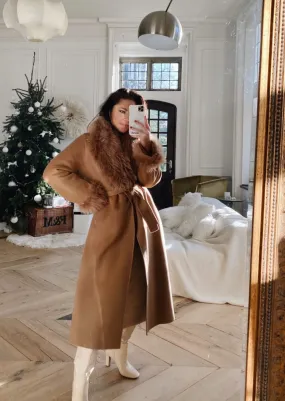 SHOP THE CURATED camel coat with detachable faux fur