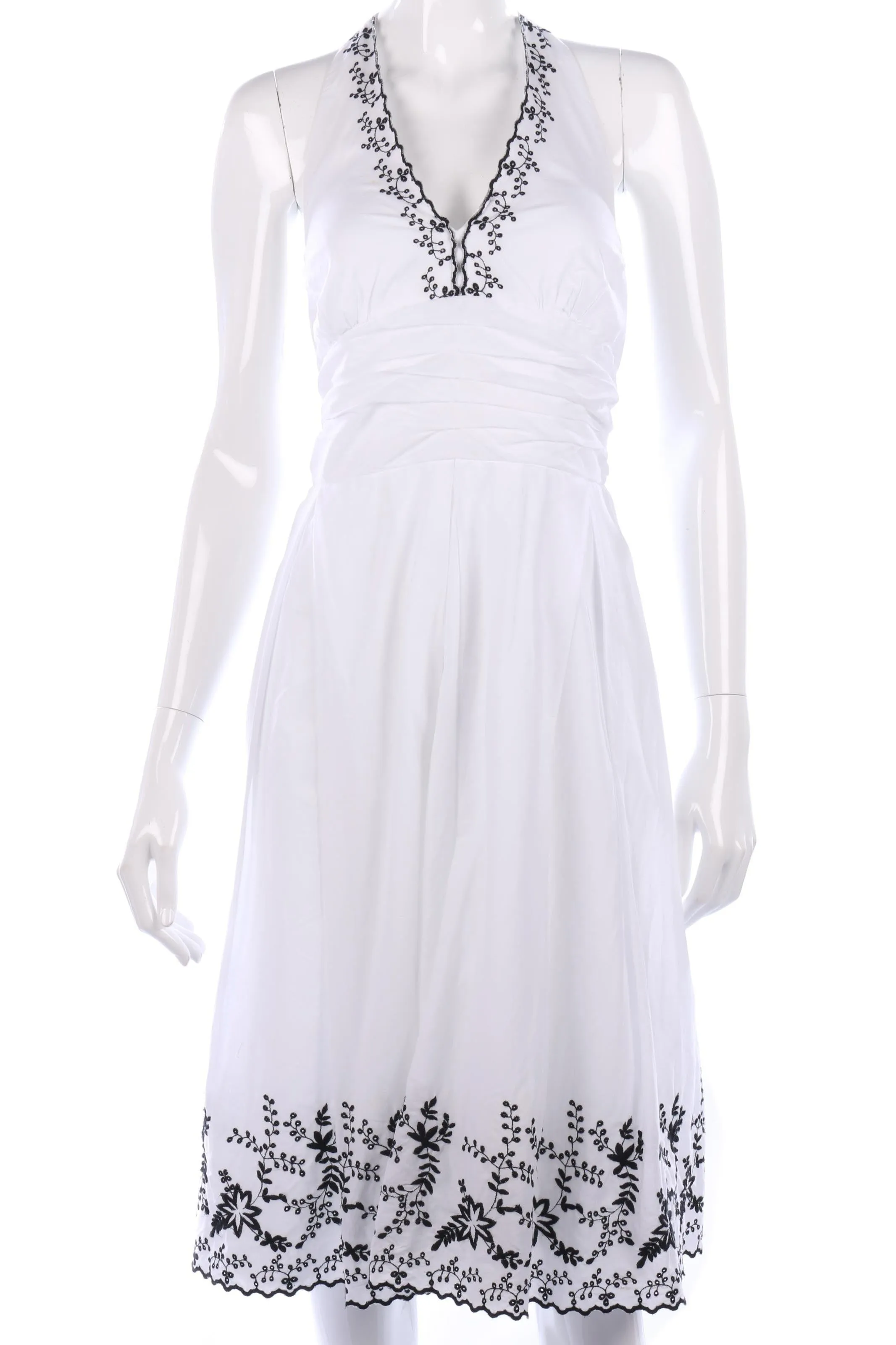 Signature Lovely white halter neck dress with embroidery size 10/12