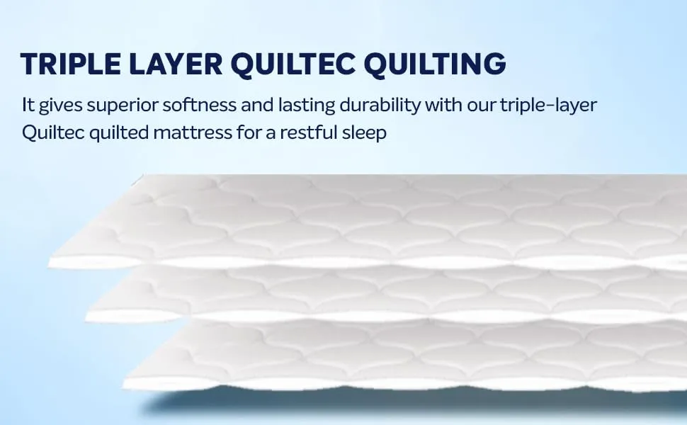 Sleepwell Travel Mattress | Polyester Knitted Fabric | Triple-Layer Quiltec Quilting | Extra Soft | Multi-Purpose | Light Weight | Easy-to-Store | Single-Bed Size | 72X30X1 | 1 Yr Warranty