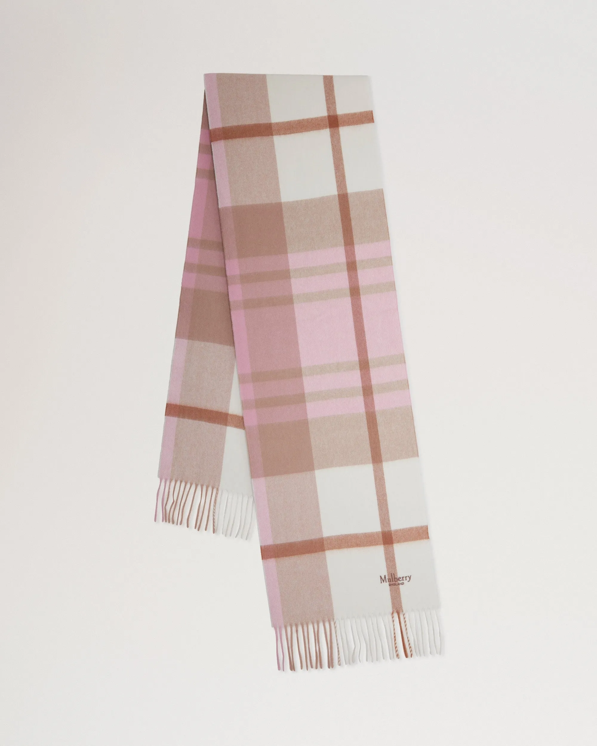 Small Check Merino Wool Scarf