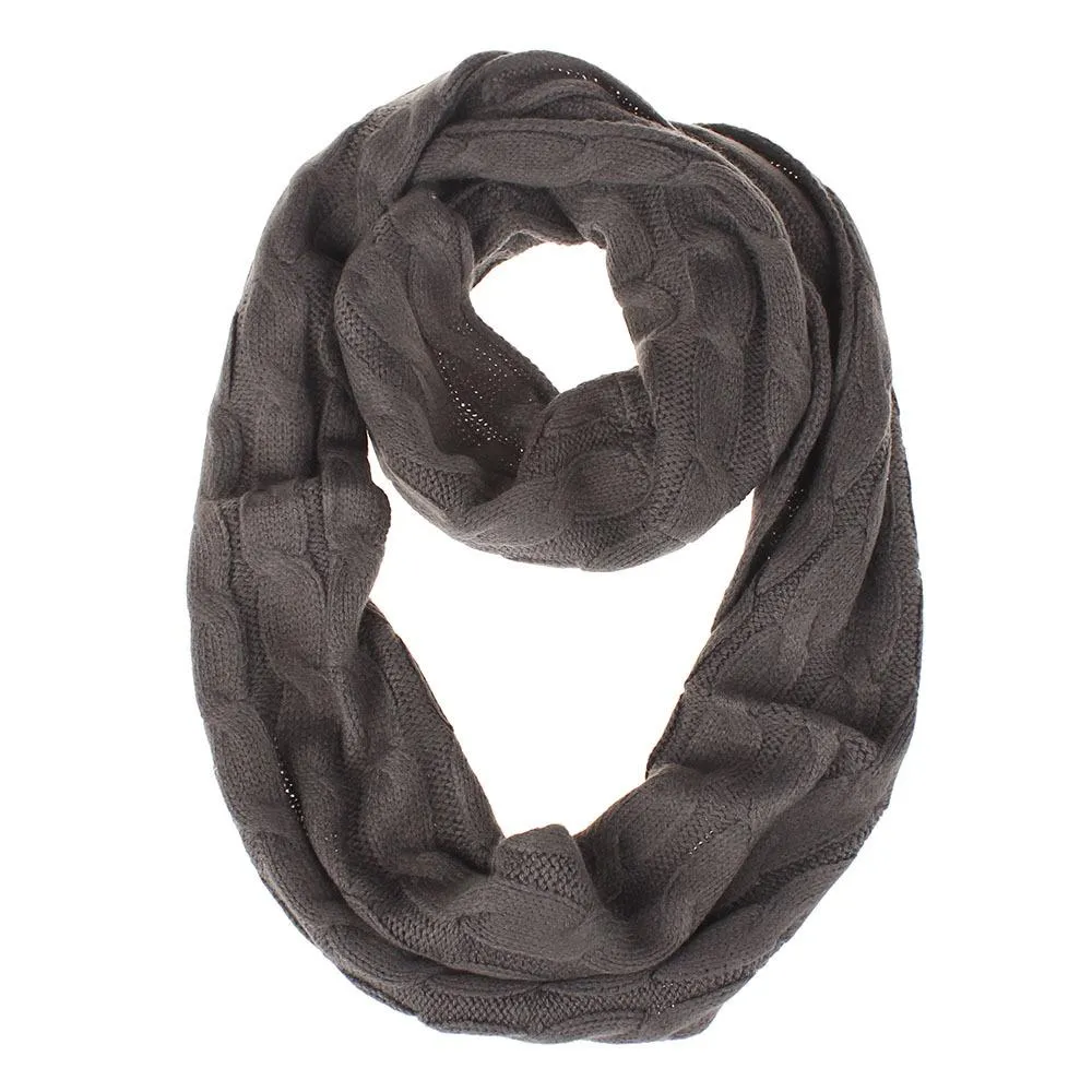 Solid Color Knit Circle Loop Scarf