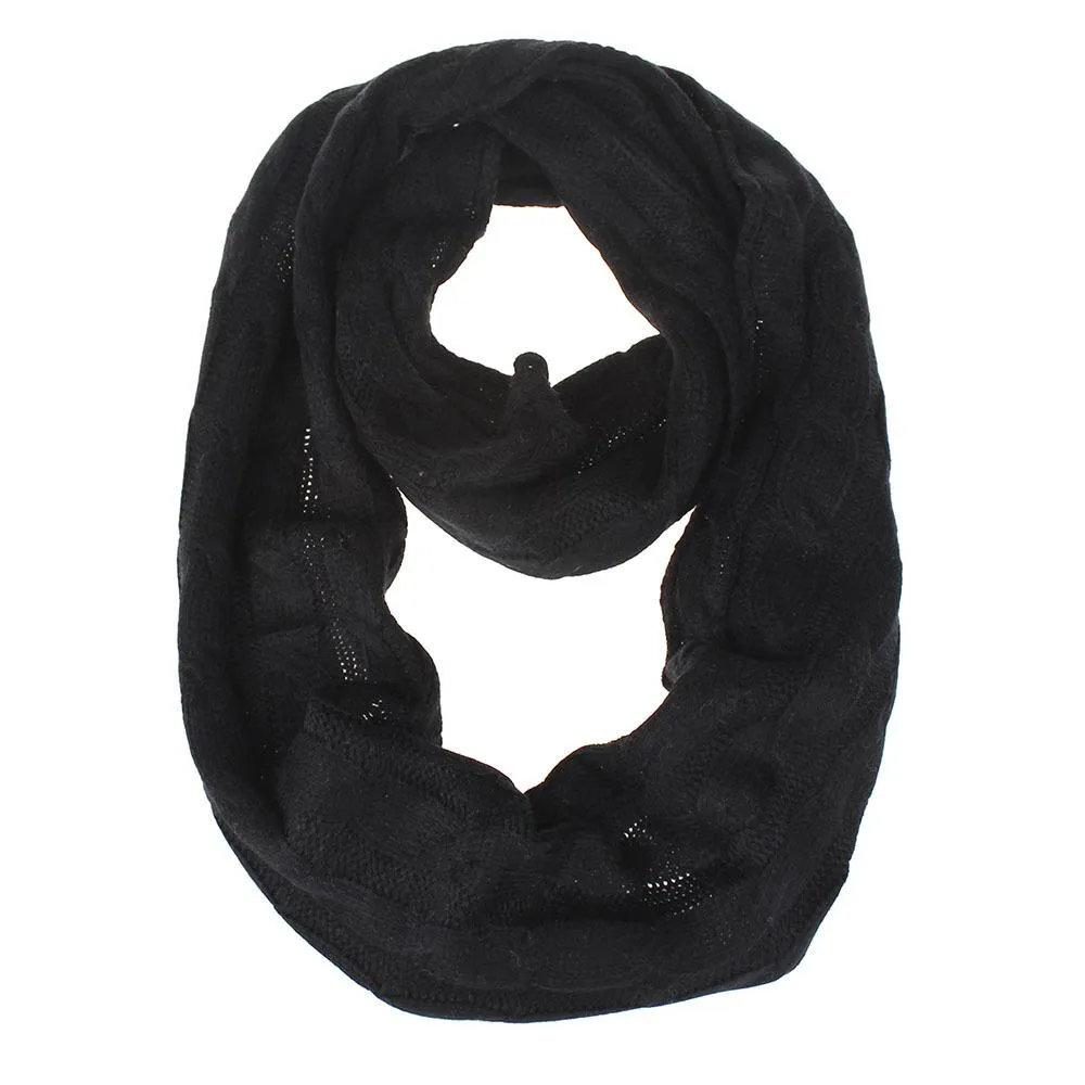 Solid Color Knit Circle Loop Scarf