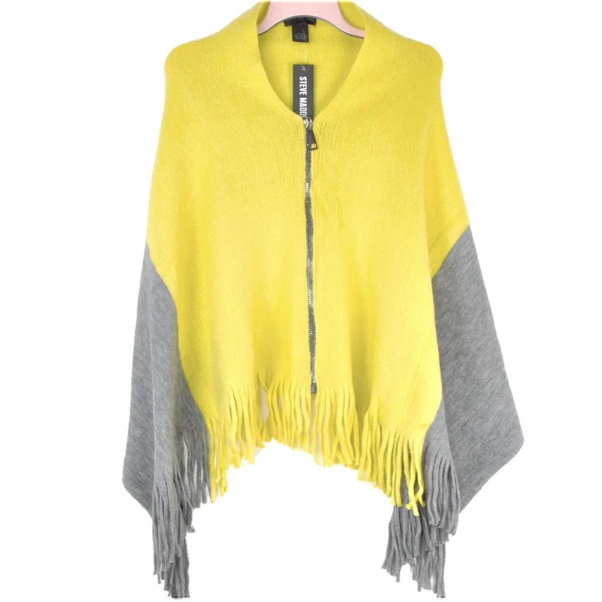 Steve Madden Knit Fringe Wrap/Shawl with Zipper