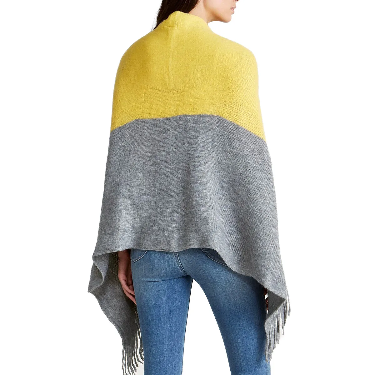 Steve Madden Knit Fringe Wrap/Shawl with Zipper