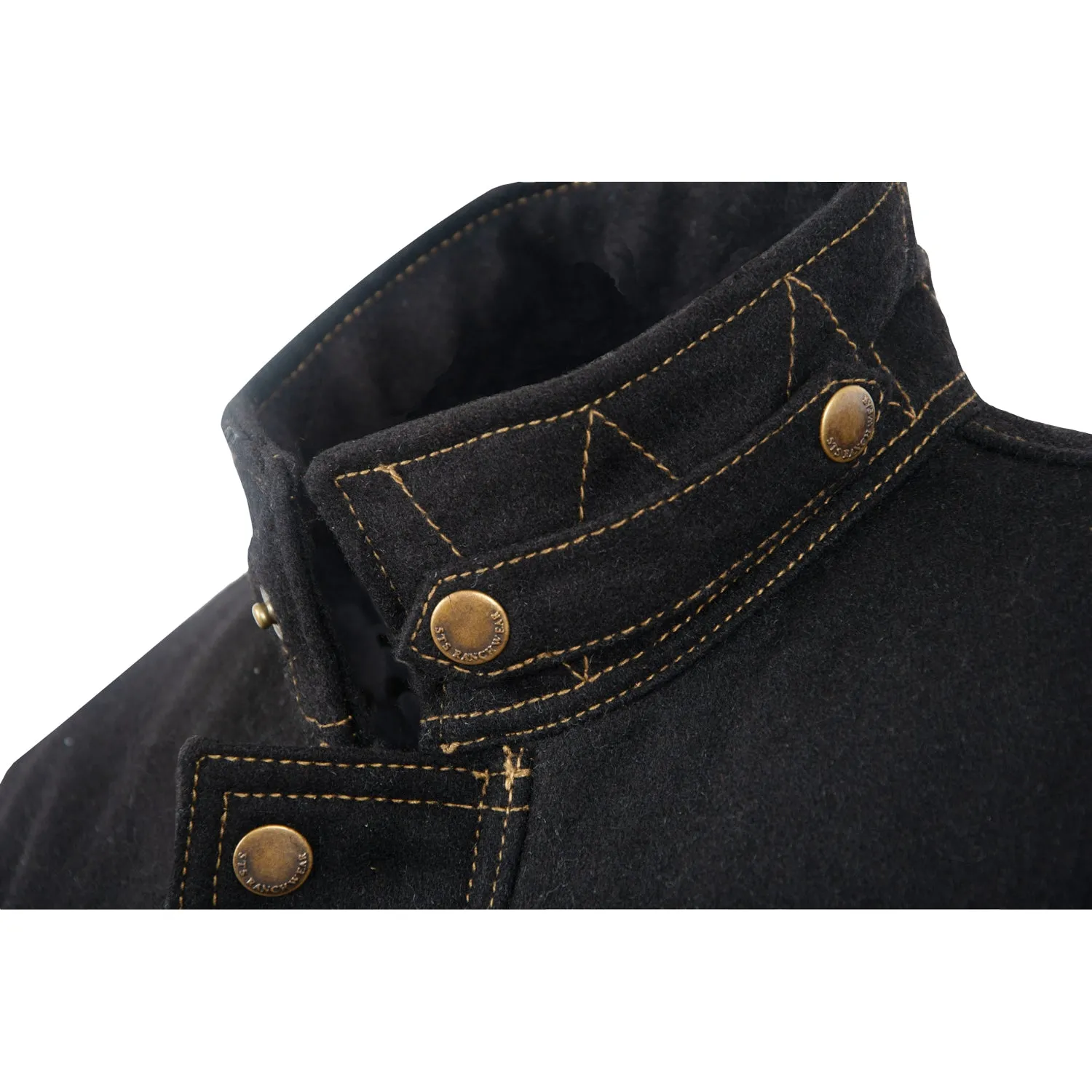 STS Ranchwear Mens Grandale Black 100% Wool Chore Jacket