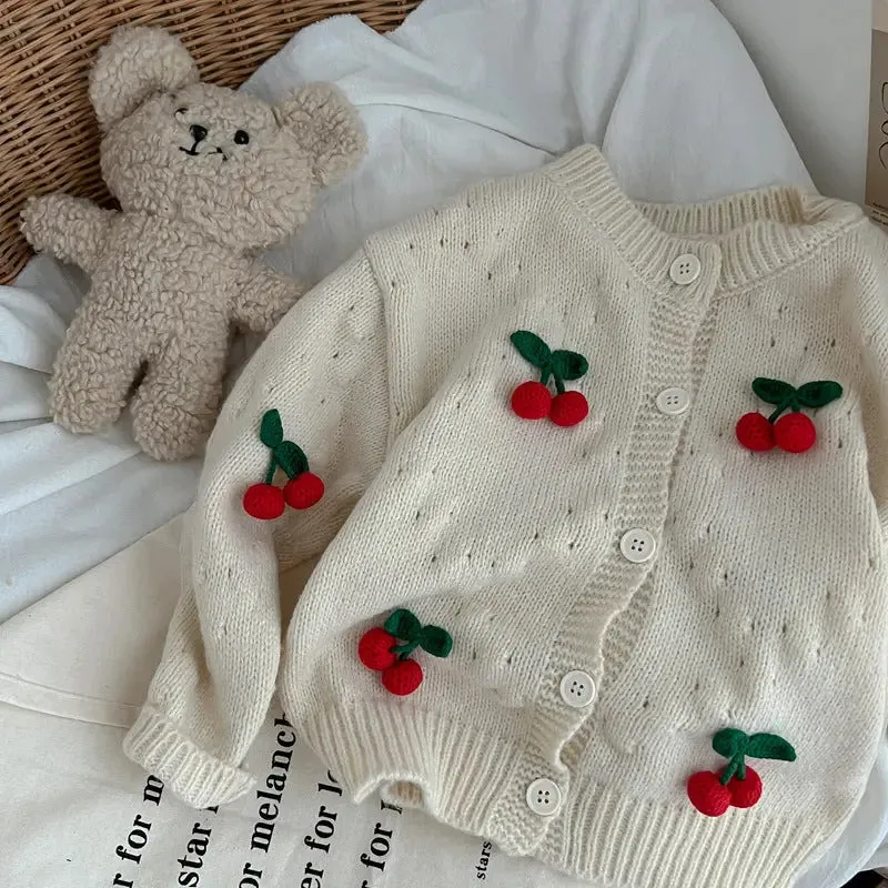 Stylish Flower Baby Girl  Knitted Cardigan