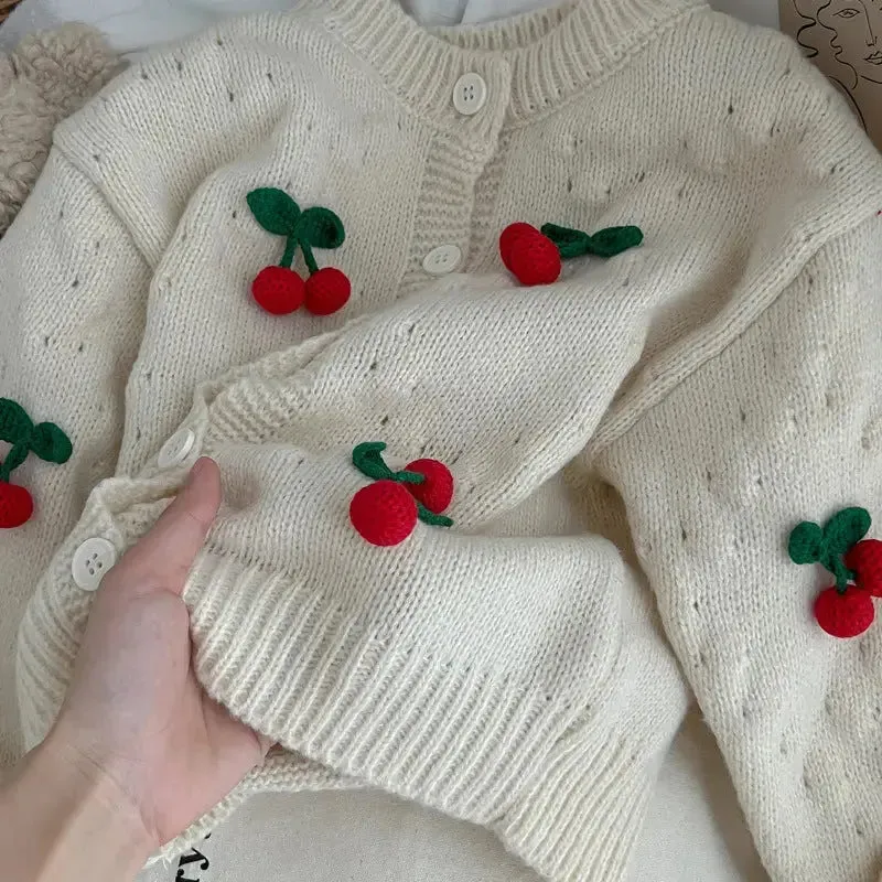 Stylish Flower Baby Girl  Knitted Cardigan