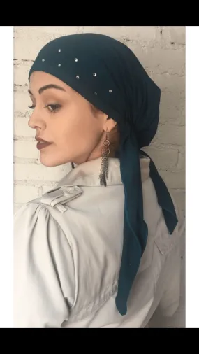 Teal Head Scarf Tichel Hijab To Cover Your Hair