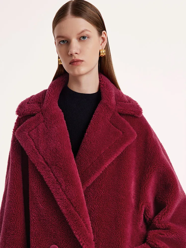 Teddy Lamb Wool Lapel Oversized Coat