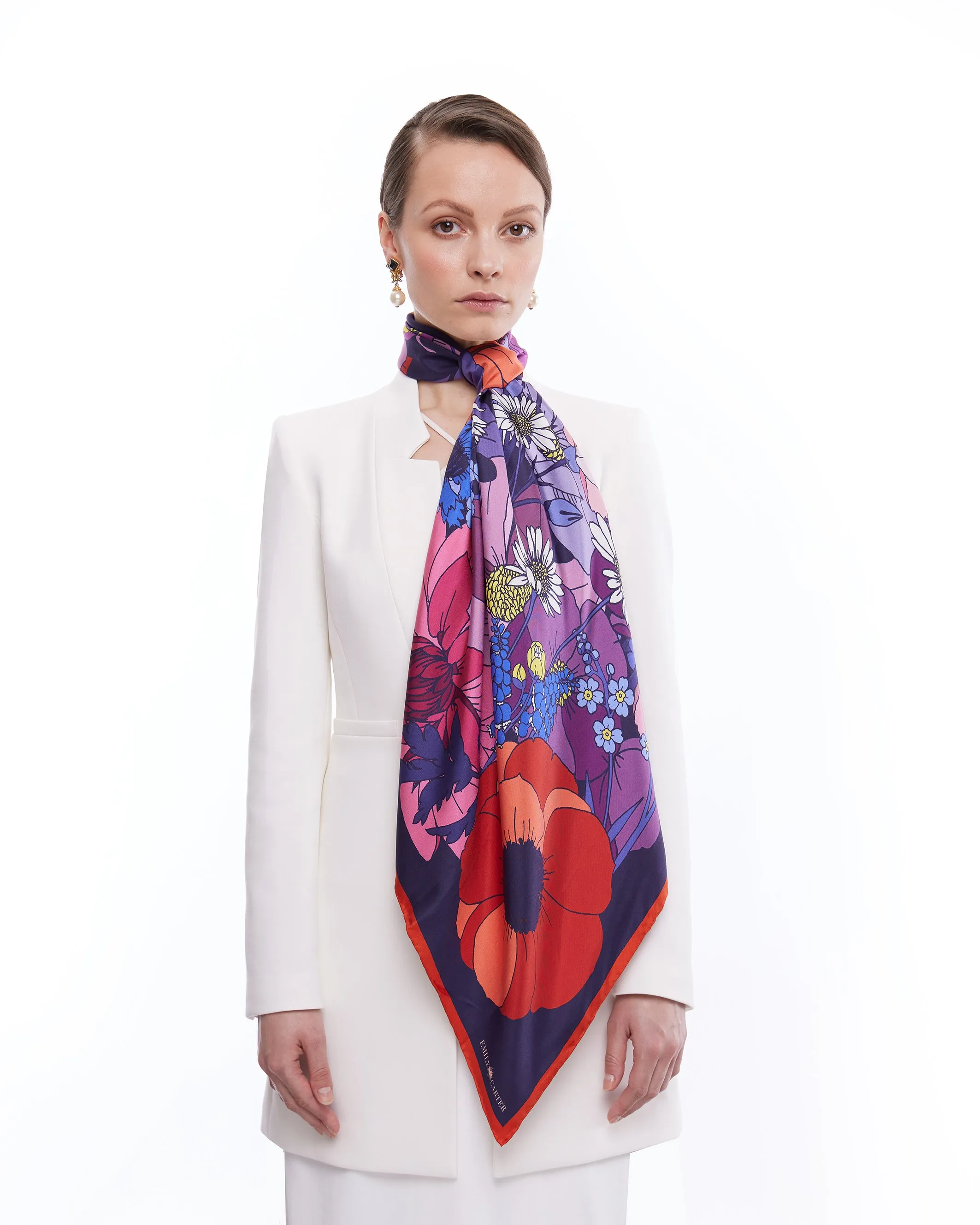 The English Garden Silk Scarf - Rose | 90x90cm [Preorder]