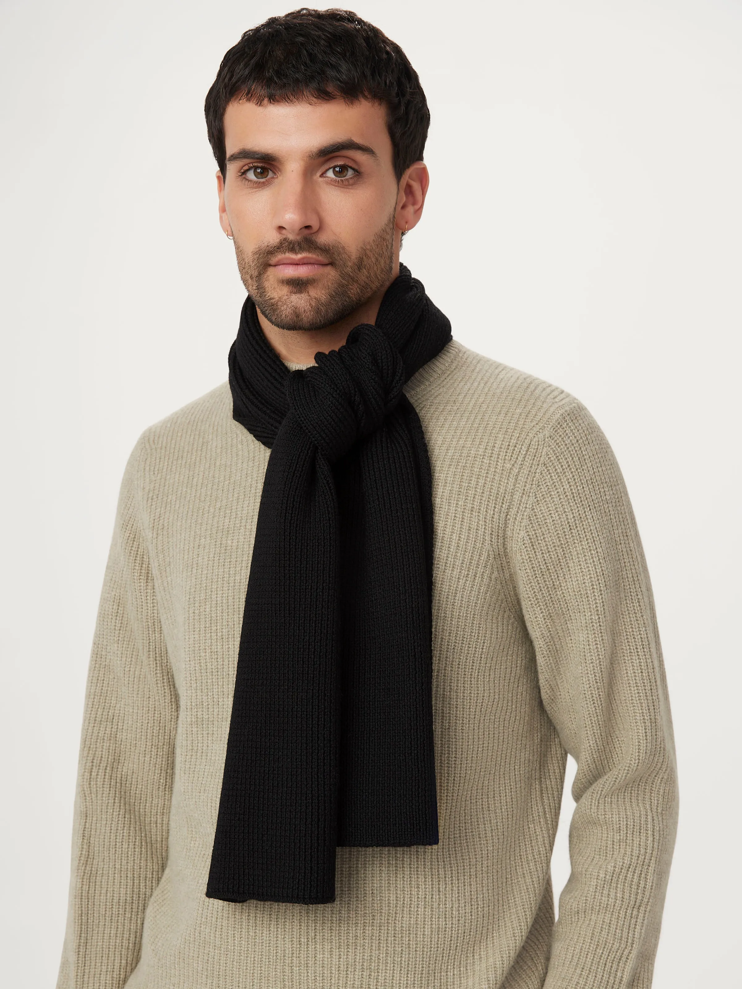 The Merino Wool Scarf  in Black