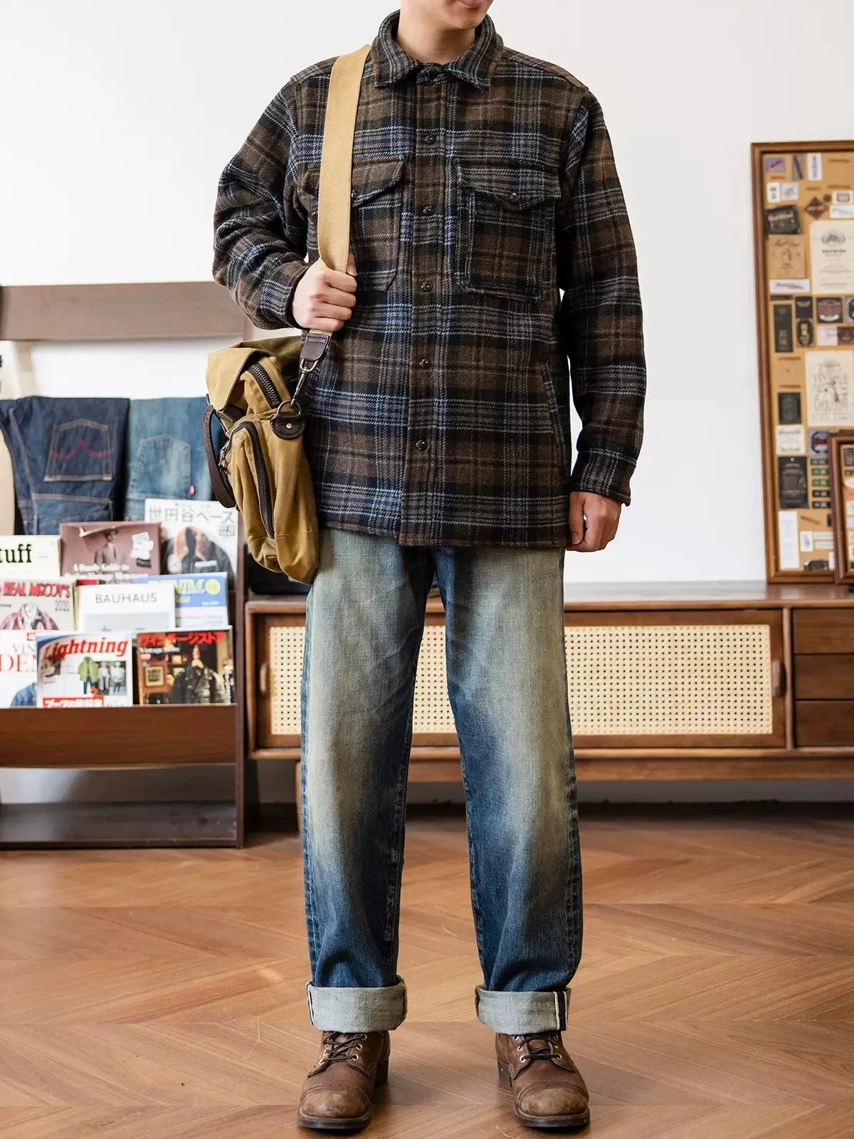 Thick Woolen Plaid Jac-Shirt Flannel Jacket - Men's Casual