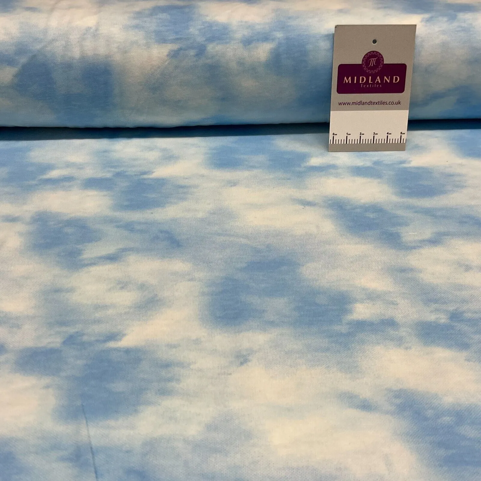 Tie Dye Clouds cotton stretch jersey dress fabric M1712