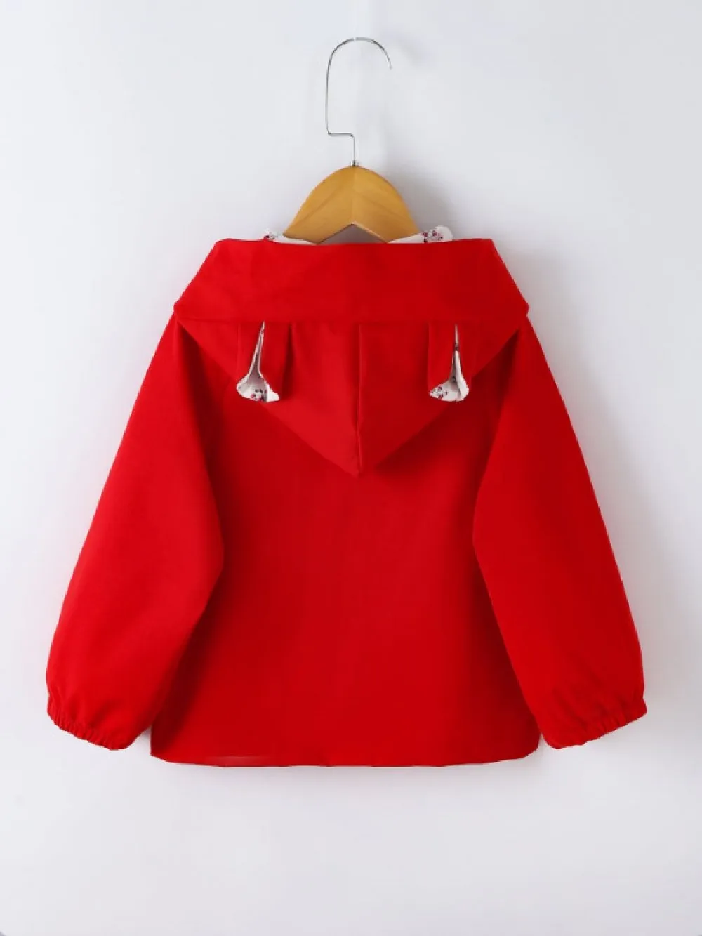 Toddler Girls Cute Bear Solid Color Hooded Jacket Wholesale Girls Clothes