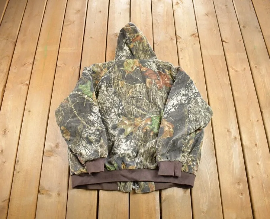 Vintage 1990s Russell Athletic Forest Camo Winter Jacket