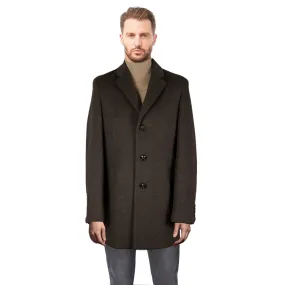 White Label Tapered Fit Wool-Mix Overcoat - Brown