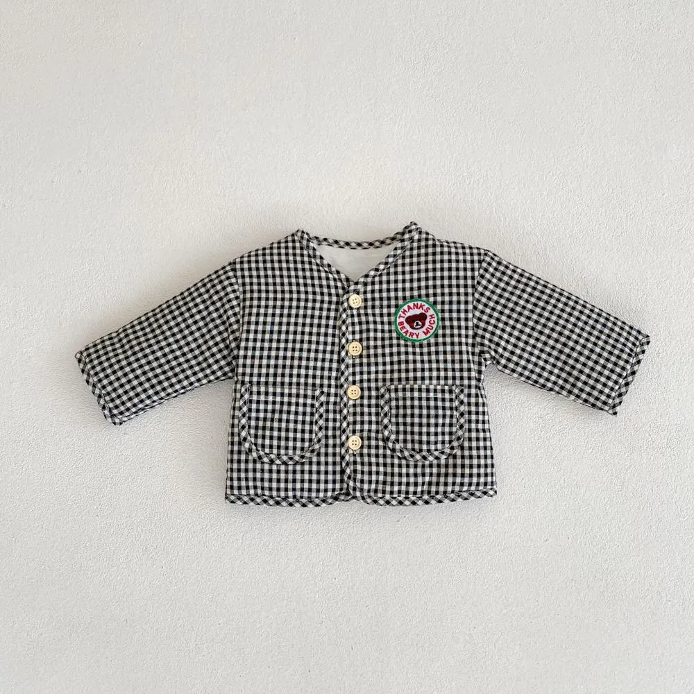 Winter Boys and Girls Baby Thickened Long-sleeved Plaid Coat Wholesale Baby Clothes