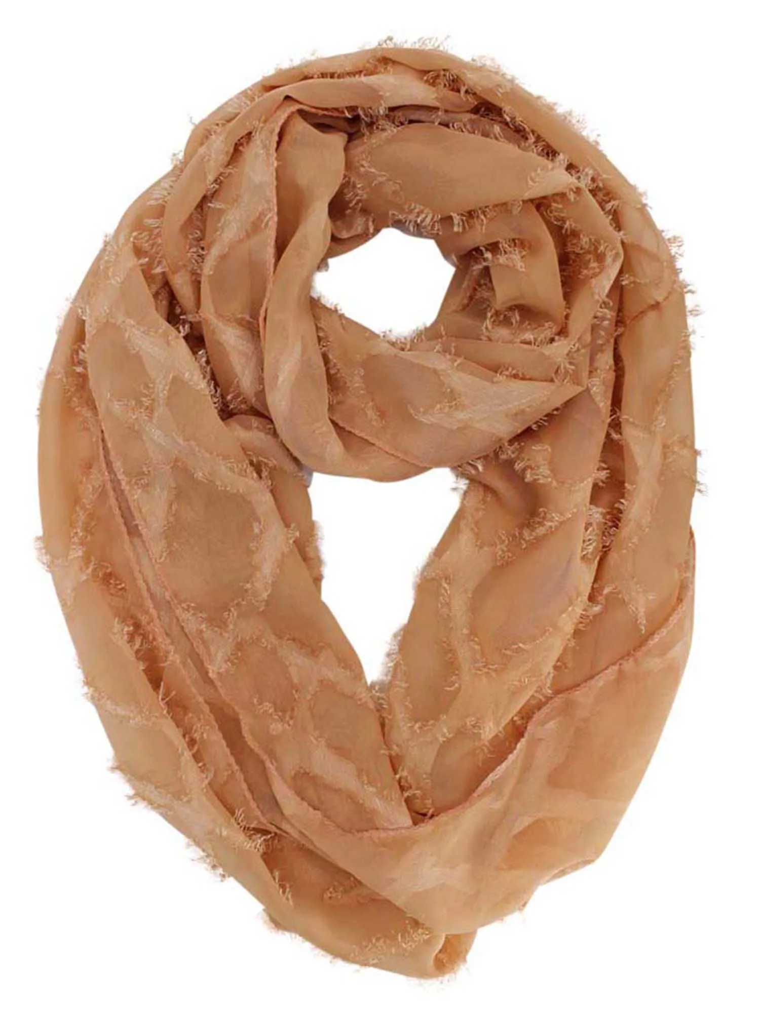 Wispy Frayed Sheer Infinity Scarf