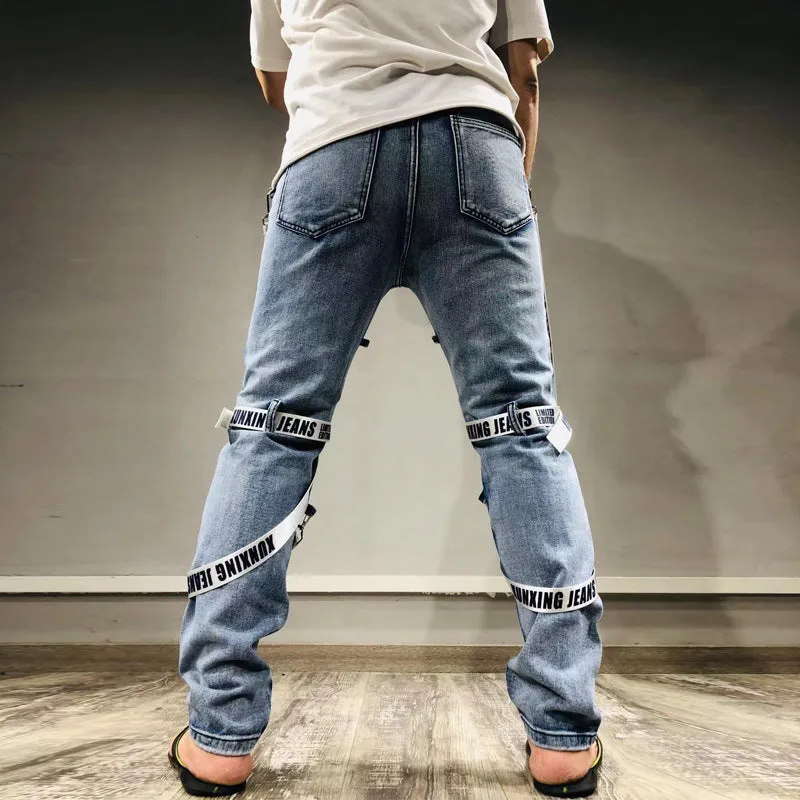 WLS Slim Ripped Motorcycle Pants