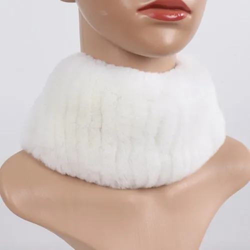 Women Winter Luxury Real Rex Rabbit Fur Hat Scarf 2 Pieces Knitted Rex Rabbit Fur Hat Top Natural Fox Fur Cap Scarves Sets