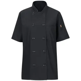 Women's Short Sleeve Chef Coat with OilBlok   MIMIX 045X - Black