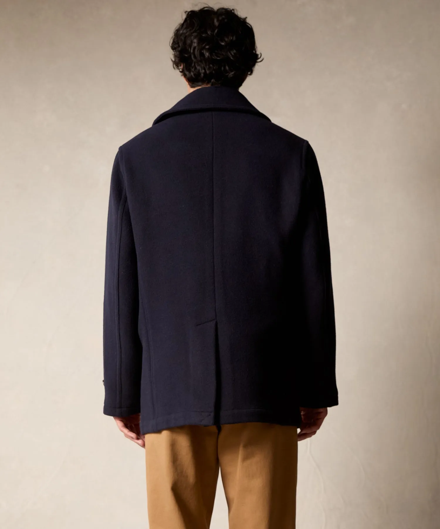 Wool Alpaca Peacoat in Navy