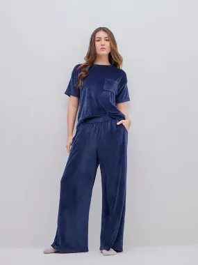 Wunderlove Navy Corduroy High-Rise Lounge Pants