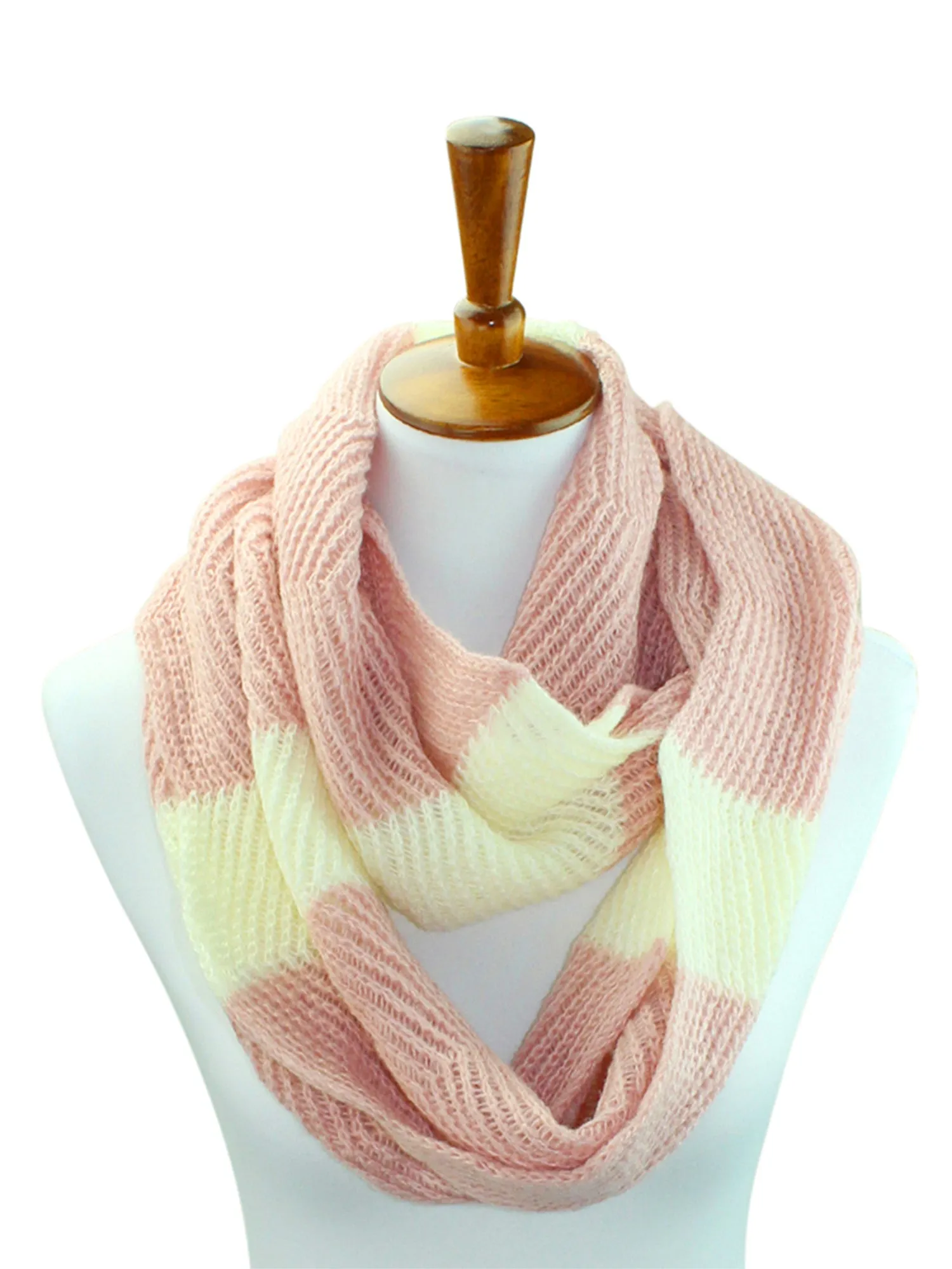 Zigzag Chevron Winter Knit Circle Infinity Scarf