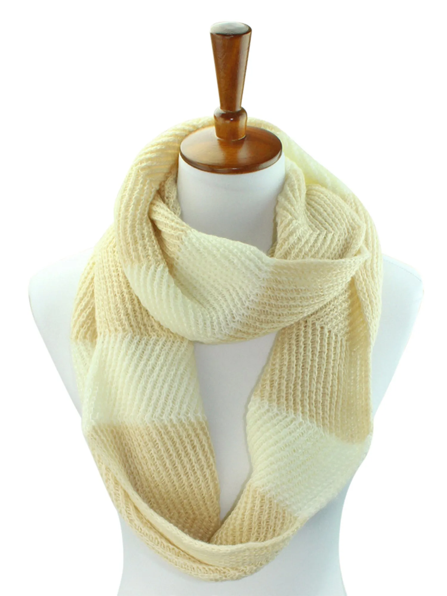 Zigzag Chevron Winter Knit Circle Infinity Scarf