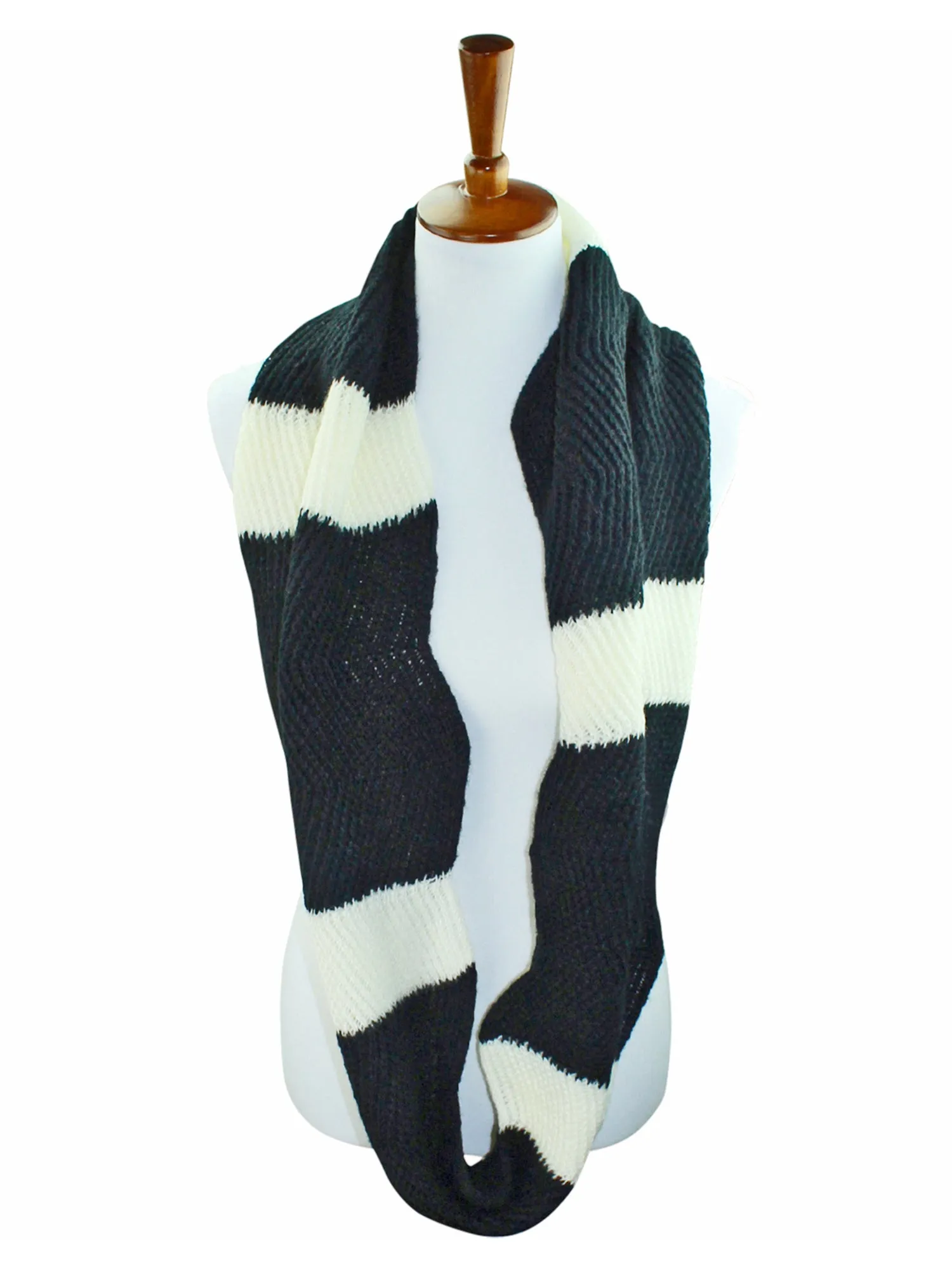 Zigzag Chevron Winter Knit Circle Infinity Scarf